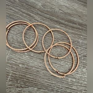 New 5 CZ Pave Dainty Rhinestone Baguette
Stretch Cuff Bracelets Rose Gold